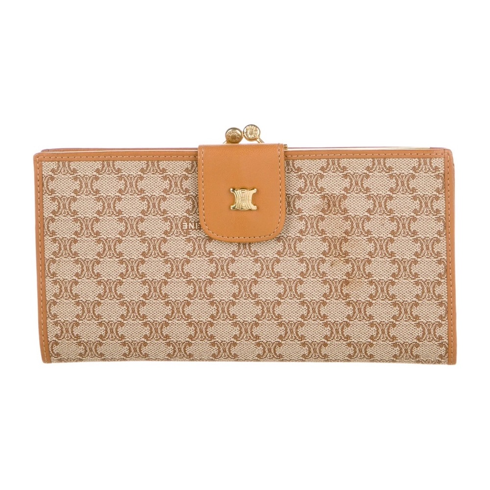 Authentic Celine Printed Leather French Purse